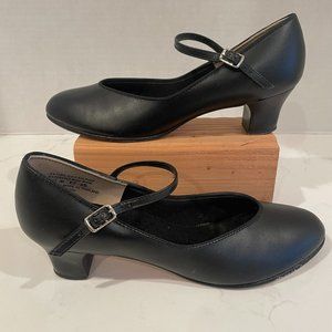 DANSHUZ STYLE 3317 ADULT JR FOOTLIGHT CHARACTER DANCE SHOES BLACK SIZE 10M